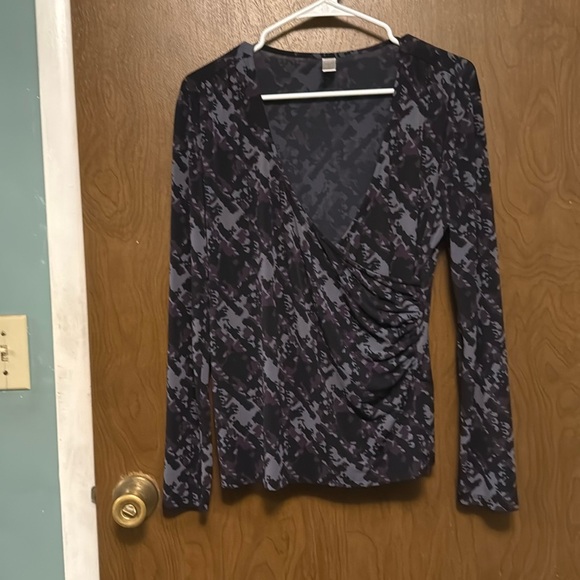 Merona faux wrap long sleeve blouses size M - Picture 1 of 3